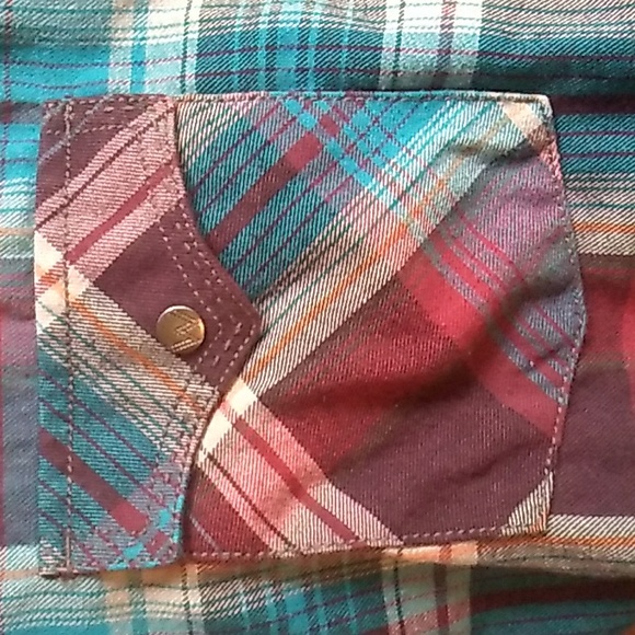 🤠 Wrangler Retro Brush PREMIUM Long Sleeve WESTERN SHIRT XXL AQUA PLAID - Picture 3 of 16